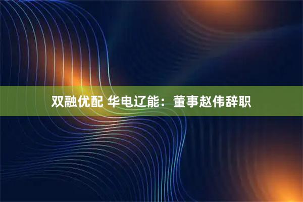 双融优配 华电辽能：董事赵伟辞职