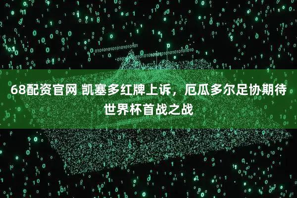 68配资官网 凯塞多红牌上诉，厄瓜多尔足协期待世界杯首战之战